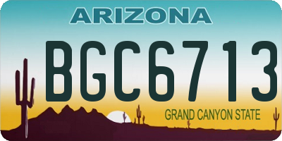 AZ license plate BGC6713