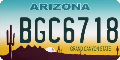 AZ license plate BGC6718