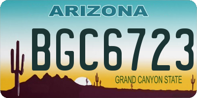 AZ license plate BGC6723