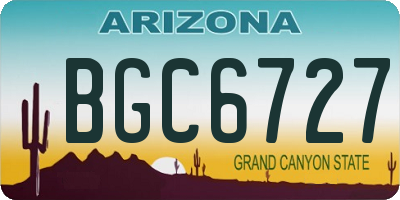 AZ license plate BGC6727