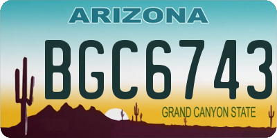 AZ license plate BGC6743