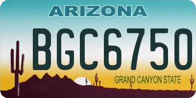 AZ license plate BGC6750