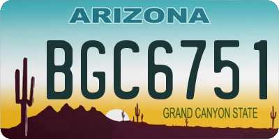 AZ license plate BGC6751