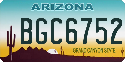 AZ license plate BGC6752