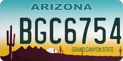 AZ license plate BGC6754