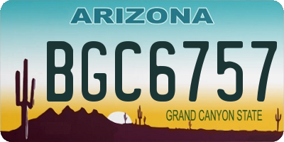 AZ license plate BGC6757