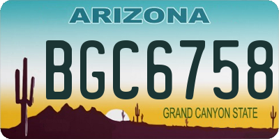 AZ license plate BGC6758