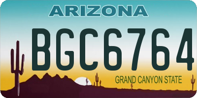 AZ license plate BGC6764