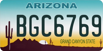 AZ license plate BGC6769