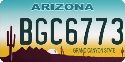 AZ license plate BGC6773