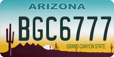 AZ license plate BGC6777