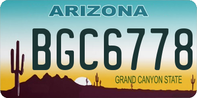 AZ license plate BGC6778