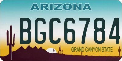 AZ license plate BGC6784
