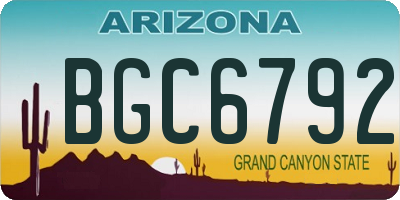 AZ license plate BGC6792