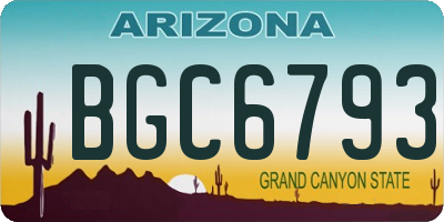 AZ license plate BGC6793