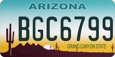 AZ license plate BGC6799