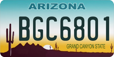 AZ license plate BGC6801