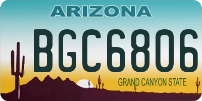 AZ license plate BGC6806