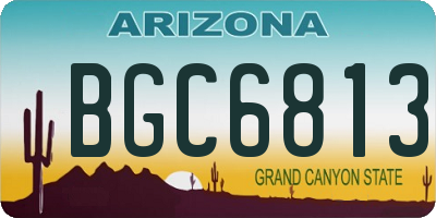 AZ license plate BGC6813