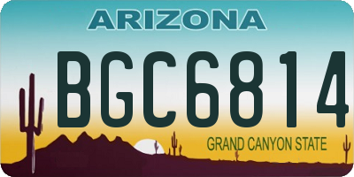 AZ license plate BGC6814