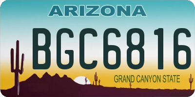 AZ license plate BGC6816