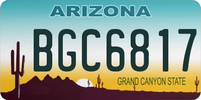 AZ license plate BGC6817