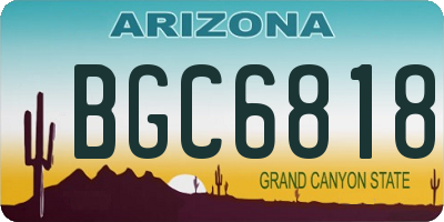 AZ license plate BGC6818