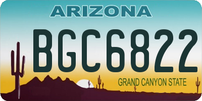 AZ license plate BGC6822