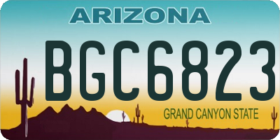 AZ license plate BGC6823