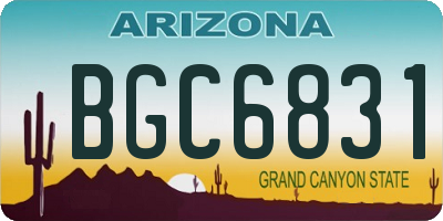 AZ license plate BGC6831
