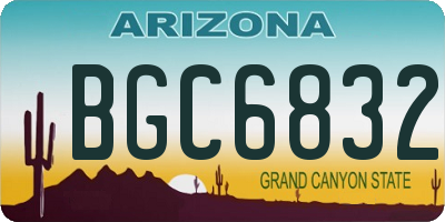 AZ license plate BGC6832