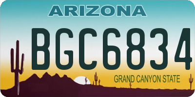 AZ license plate BGC6834