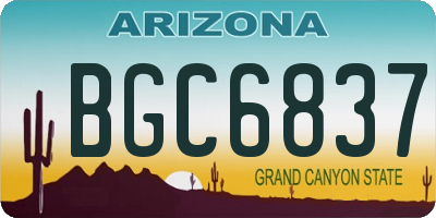 AZ license plate BGC6837