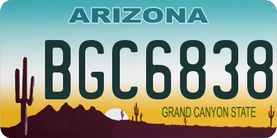 AZ license plate BGC6838