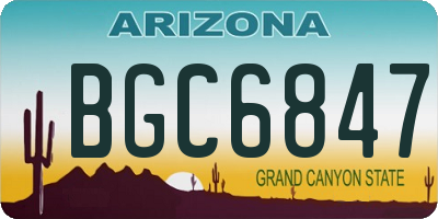 AZ license plate BGC6847