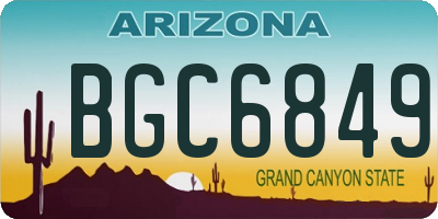 AZ license plate BGC6849