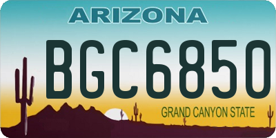 AZ license plate BGC6850