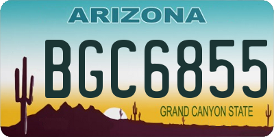 AZ license plate BGC6855