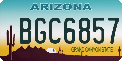 AZ license plate BGC6857