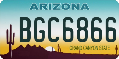 AZ license plate BGC6866