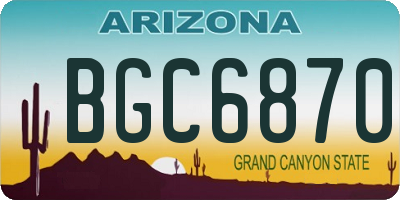 AZ license plate BGC6870