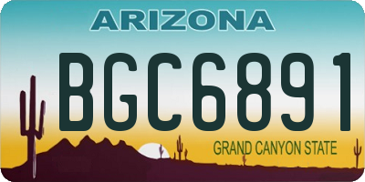 AZ license plate BGC6891