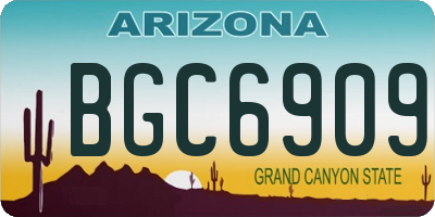 AZ license plate BGC6909