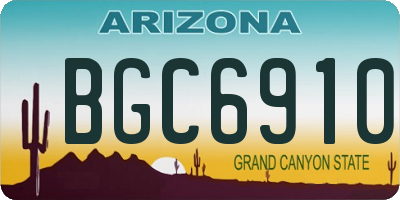 AZ license plate BGC6910