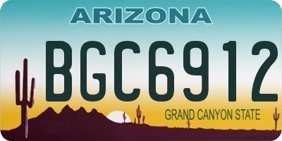 AZ license plate BGC6912