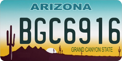 AZ license plate BGC6916