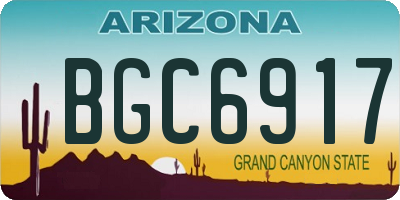 AZ license plate BGC6917