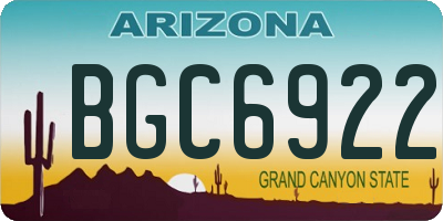 AZ license plate BGC6922