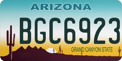 AZ license plate BGC6923