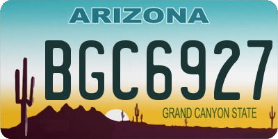 AZ license plate BGC6927